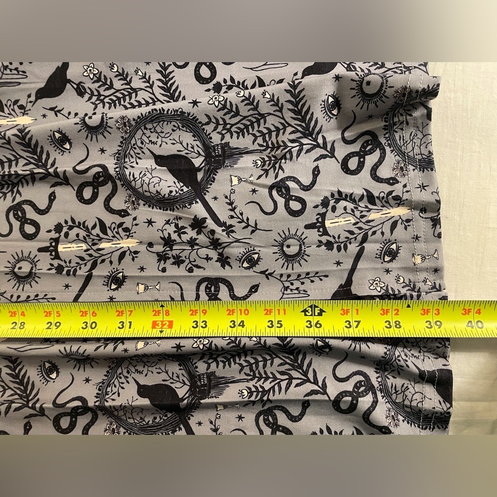 Maxi Skirt with Gothic Symbols Gray & Black Size L - Picture 13 of 15